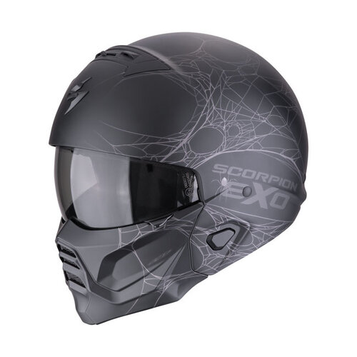Scorpion Casco Ragnatela Exo-Combat Ii | Nero Opaco-Argento | Scegli La Taglia