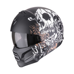 Exo-Combat Ii Genesis Helm | Mattschwarz-Weiß-Gold | Wählen Sie Größe