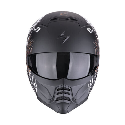 Scorpion Exo-Combat II Genesis Helmet | Matt Black-White-Gold | Choose Size