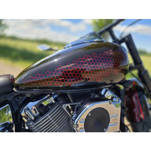 Yamaha Dragstar V-start Chopper de exhibición personalizada