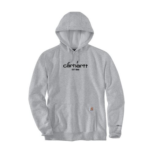 Carhartt Felpa Con Cappuccio Grafica Con Logo | Asfalto Heather | Scegli La Taglia