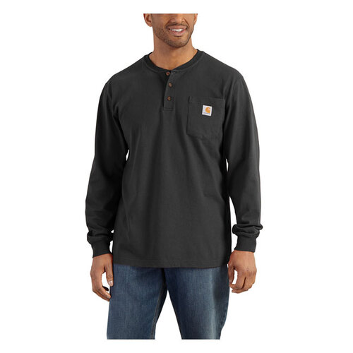 Carhartt Camiseta Henley De Manga Larga | Negro | Elige Talla