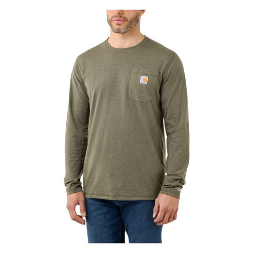 Carhartt Camiseta Con Bolsillo Force Flex L/S | Albahaca Brezo | Elige Talla