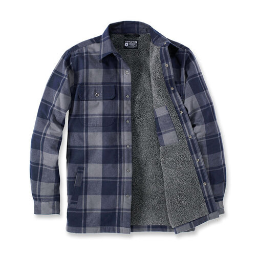 Carhartt Flannel Sherpa-Lined Shirt | Navy | Choose Size