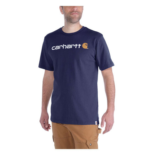 Carhartt T-Shirt Core Logo S/S | Marine | Choisissez La Taille