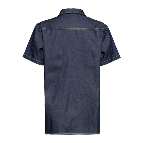 King Kerosin Motor Crew denim worker shirt dark blue wash