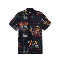 David Mann collage shirt zwart