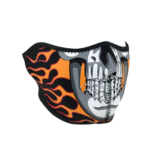 Zan Headgear Mezza maschera in neoprene teschio in fiamme
