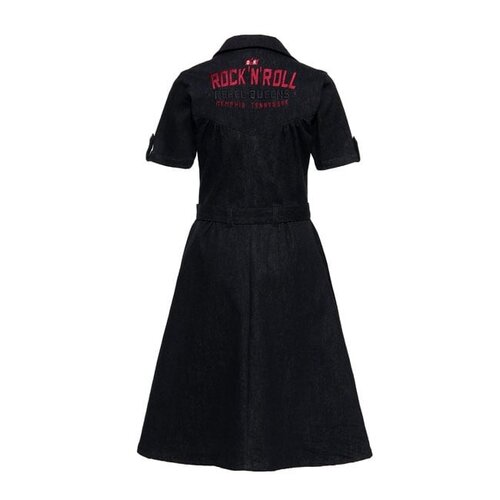 King Kerosin Rock N Roll Rebel Queens retro denim dress bla