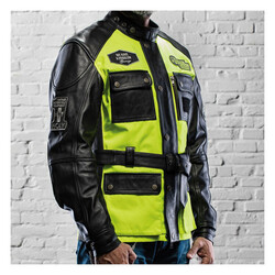Quattro Vision leather jacket black/fluo yellow
