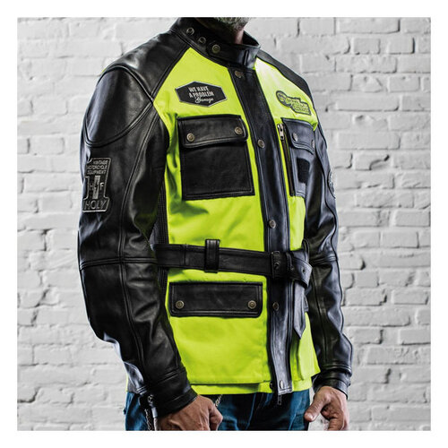 Holy Freedom Veste en cuir Quattro Vision noire/jaune fluo