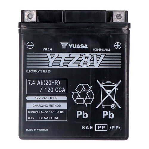 Yuasa High Performance AGM Battery YTZ8V | Honda 04-06 CB600F (599) 600cc/2019 CB500X, F 500cc/17-18 CMX500, A 500cc