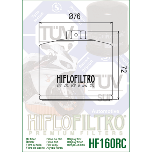 Hiflo Oliefilter HF160RC