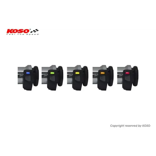 KOSO Puños calefactables de titanio de 7/8 pulgadas + 1 pulgada L=130 mm con interruptor integrado - negros