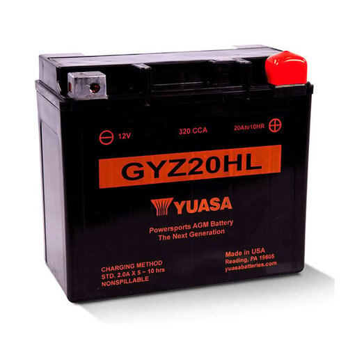 Yuasa GYZ Series AGM Battery GYZ20HL |  Honda / Kawasaki/ Triumph/ Yamaha/ Indian
