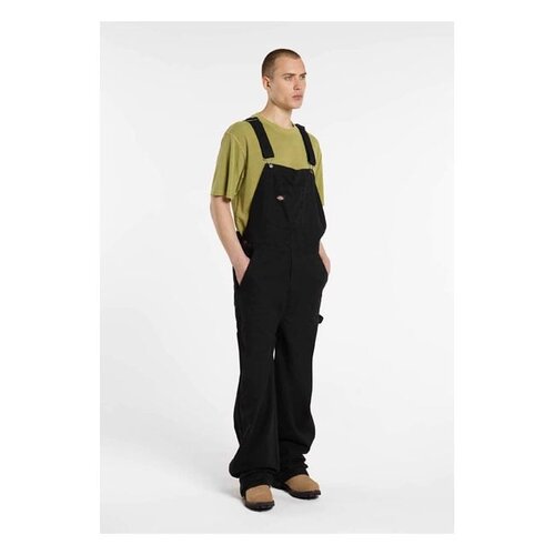 Dickies Schwarze Latzhose aus lockerem Canvas