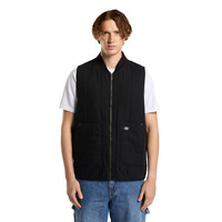 Gewatteerd canvas vest zwart