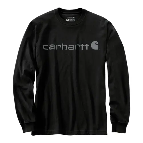 Carhartt Camiseta de manga larga negra con logo de Dearborn