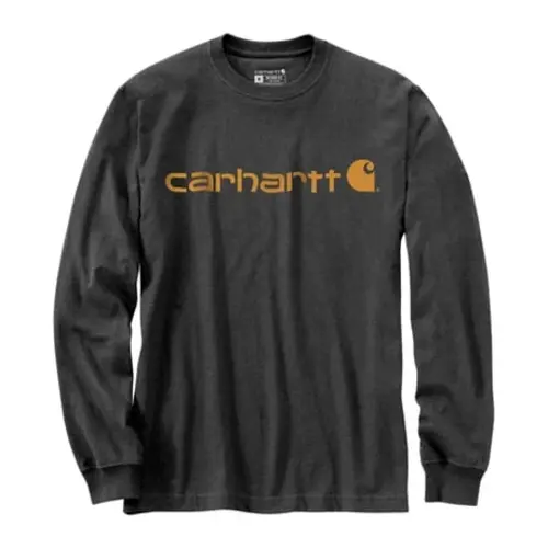 Carhartt Dearborn Logo Manga Larga Carbon Heather