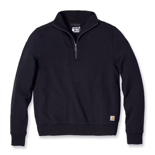 Carhartt Fiber Series Damen-Sweatshirt mit halbem Reißverschluss, Schwarz