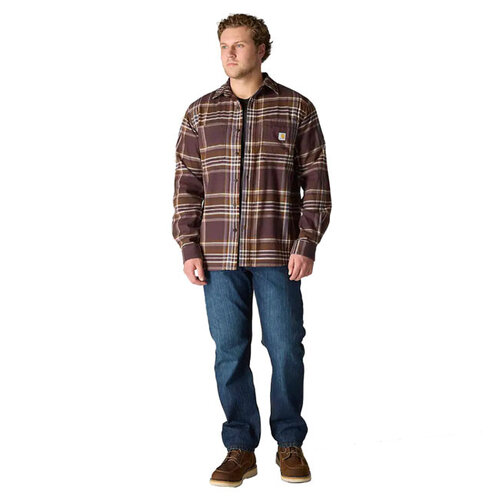 Carhartt Flanellhemd mit Karomuster, Dunkelsepia