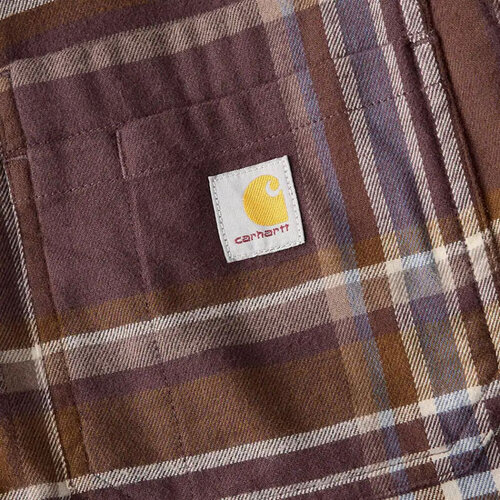 Carhartt Camisa de franela a cuadros color sepia oscuro