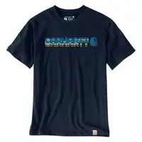 T-shirt Irvine con logo a strati, colore blu navy.