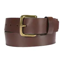 Leather Classic Buckle Belt Dark Brown