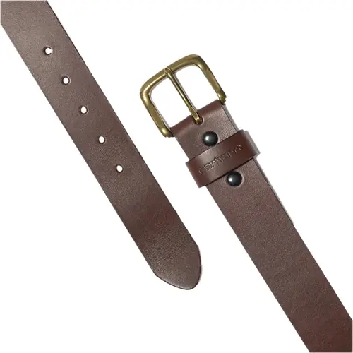 Carhartt Ceinture en cuir marron foncé à boucle classique