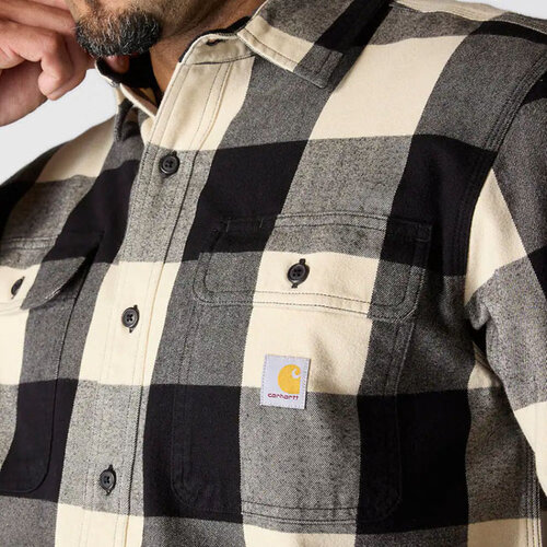 Carhartt Chemise en flanelle à carreaux Lait d'avoine