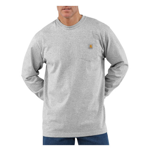 Carhartt Manica lunga con tasca, grigio melange