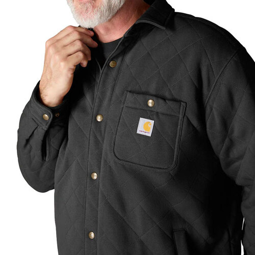 Carhartt Camisa acolchada negra con cierre de botones.