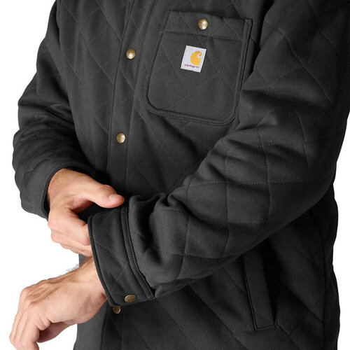 Carhartt Camicia trapuntata nera con bottoni a pressione