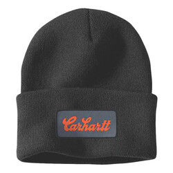 Gorro con parche de script negro