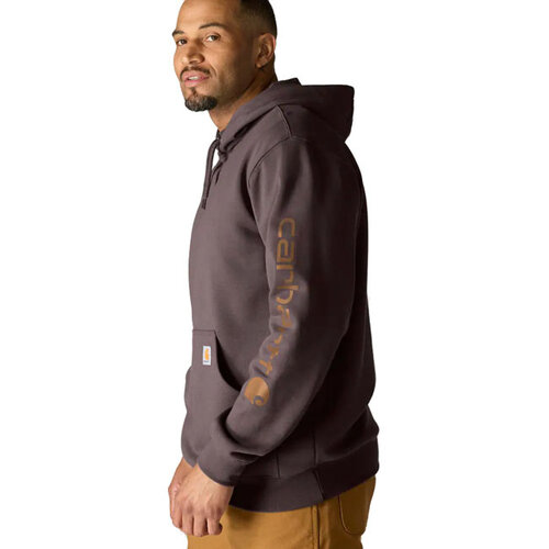 Carhartt Ärmellogo-Hoodie Dunkelsepia