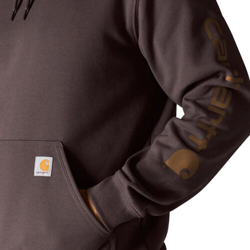 Carhartt Ärmellogo-Hoodie Dunkelsepia