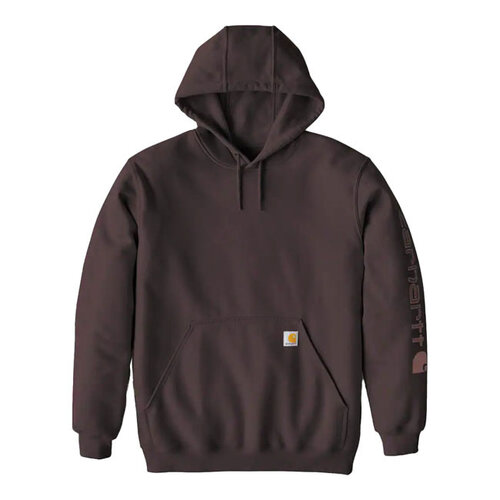 Carhartt Sudadera con capucha y logo en la manga, color sepia oscuro