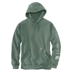 Sudadera con capucha y logo en la manga, color verde pizarra.