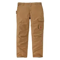 Pantalones cargo de lona flexible resistente Steel de Carhartt, color marrón.