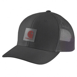 Casquette noire en sergé à dos en maille avec logo.