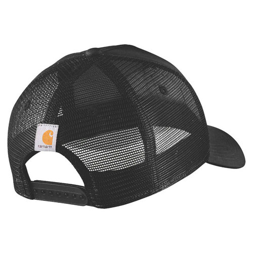 Carhartt Cappellino nero con visiera in rete e scritta.