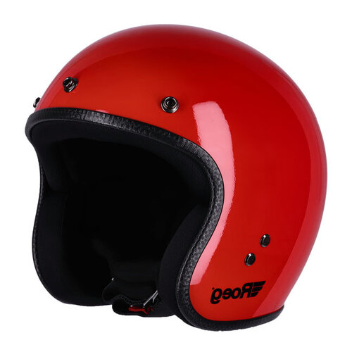 Roeg Casco jet aperto rosso fiammante lucido con visiera removibile