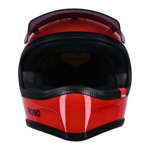 Roeg Casco integral Peruna 2.0 rojo intenso con calota de fibra de vidrio RQ LIGHT y forro EPS de densidad múltiple.