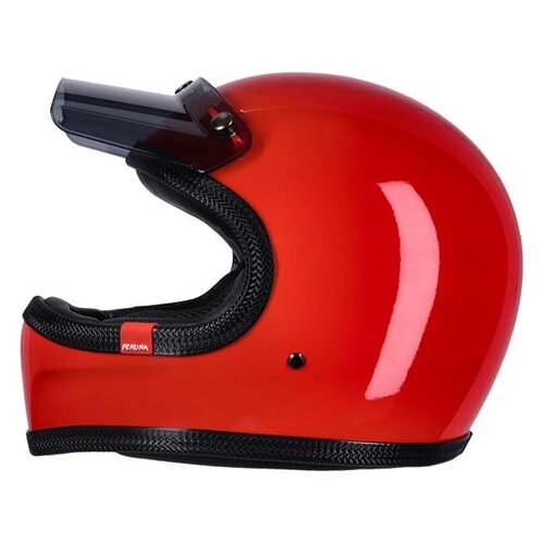 Roeg Peruna 2.0 Integralhelm, Flammenrot, mit RQ LIGHT Fiberglas-Außenschale und EPS-Innenschale mit mehreren Dichten