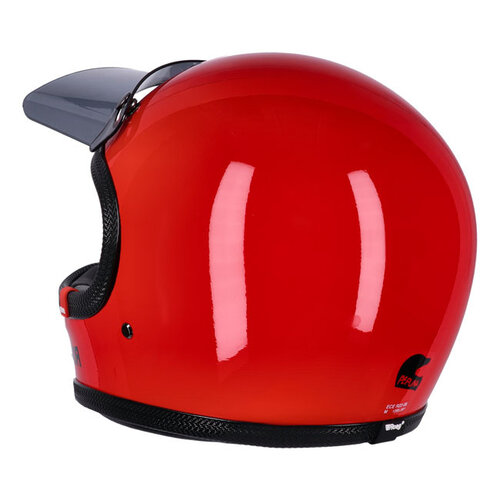 Roeg Casque intégral Peruna 2.0 Rouge Flamme avec coque en fibre de verre RQ LIGHT et doublure EPS multi-densité