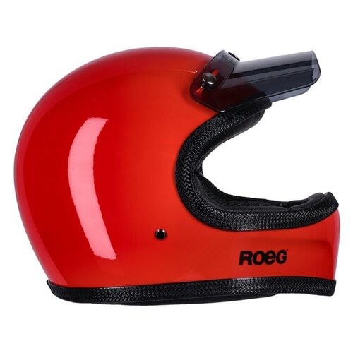 Roeg Casque intégral Peruna 2.0 Rouge Flamme avec coque en fibre de verre RQ LIGHT et doublure EPS multi-densité