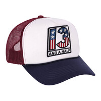 Americana Trucker Cap, blau, mit Mesh-Rückseite und verstellbarer Passform