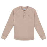 Waffle Jersey Long Sleeve Shirt in Sand - Vintage Style