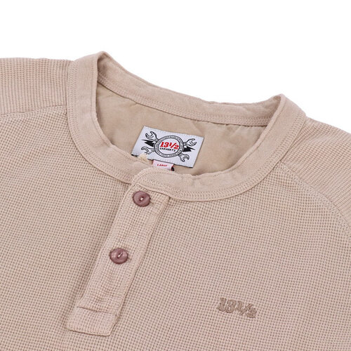 13½ Waffle Jersey Long Sleeve Shirt in Sand - Vintage Style