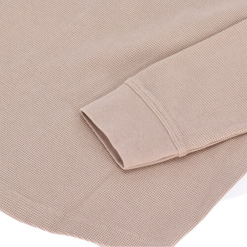 13½ Waffle Jersey Long Sleeve Shirt in Sand - Vintage Style